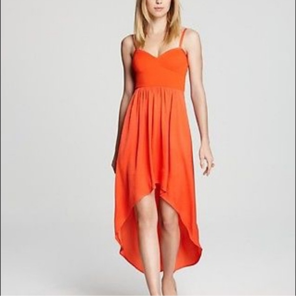 BCBGMaxAzria AnnaMae Poinsettia High Low Dress